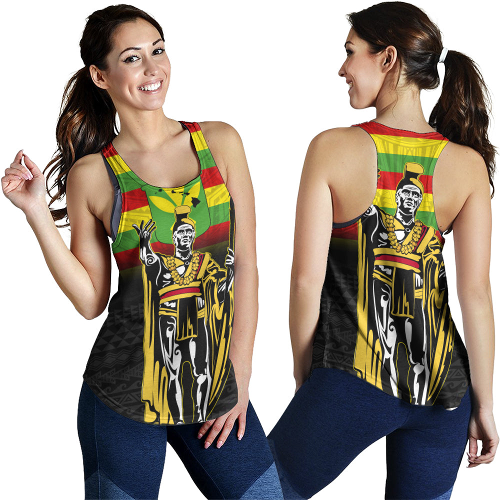 Hawaii Women Tank King Kamehameha Flag Kanaka Maoli Tribal Tattoo