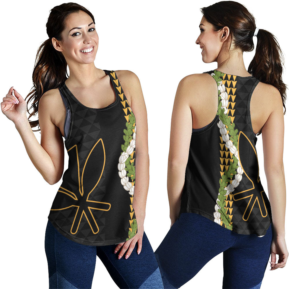 Hawaii Women Tank Kanaka Maoli Puakenikeni Maile Flower Lei