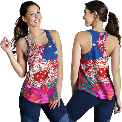 Samoa Women Tank Flag Tribal Tropical Style