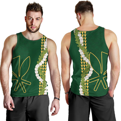Hawaii Tank Top Kanaka Maoli Puakenikeni Maile Flower Lei