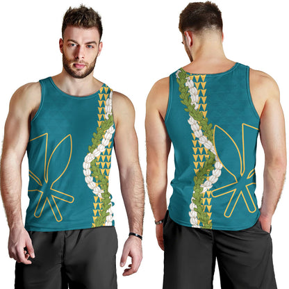 Hawaii Tank Top Kanaka Maoli Puakenikeni Maile Flower Lei