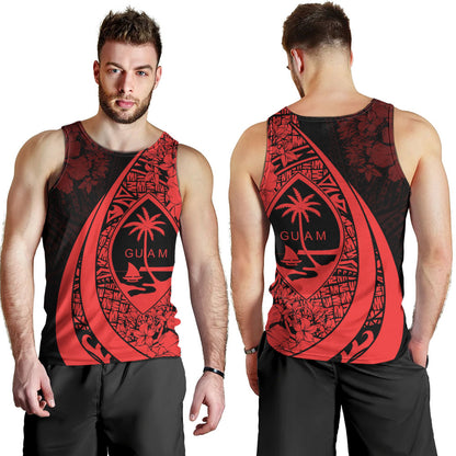 Guam Tank Top Custom Hibiscus Flower Symbols Style