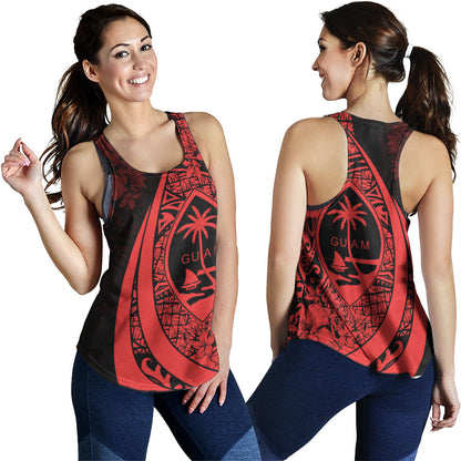 Guam Women Tank Custom Hibiscus Flower Symbols Style