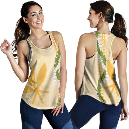 Hawaii Women Tank Kanaka Maoli Puakenikeni Maile Flower Lei