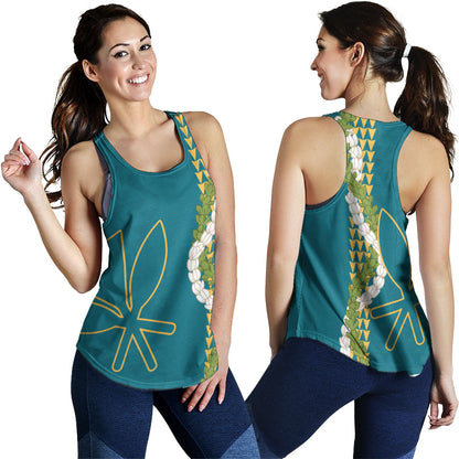 Hawaii Women Tank Kanaka Maoli Puakenikeni Maile Flower Lei