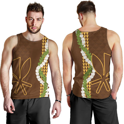 Hawaii Tank Top Kanaka Maoli Puakenikeni Maile Flower Lei