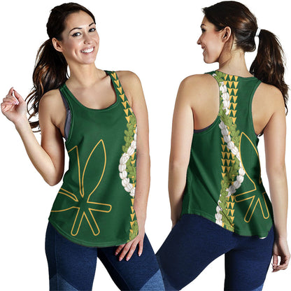 Hawaii Women Tank Kanaka Maoli Puakenikeni Maile Flower Lei