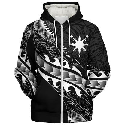 Philippines Filipinos Sherpa Hoodie Custom Island Tribal Tattoos