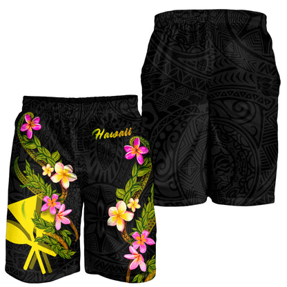 Hawaii Men Shorts Plumeria Tribal