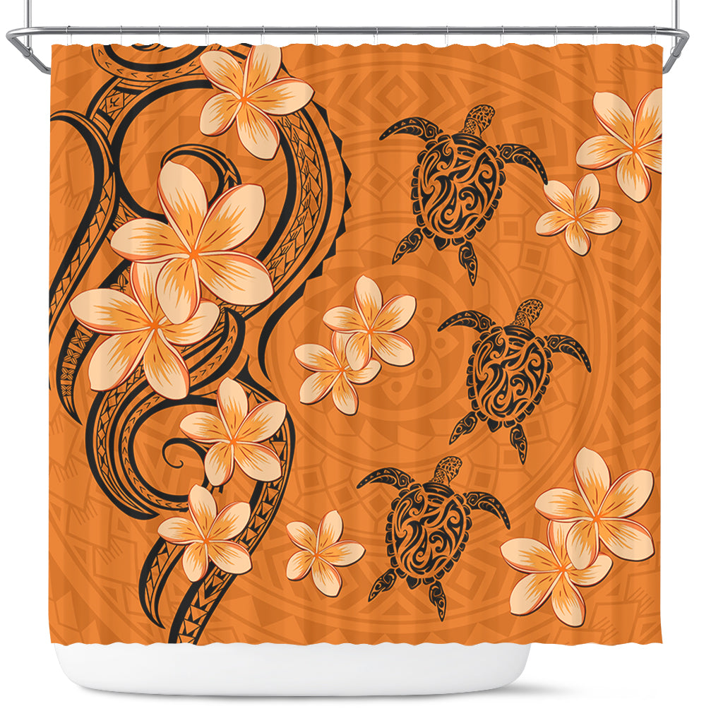 Hawaii Shower Curtain Tribal Tattoo Polynesia Plumeria Flower