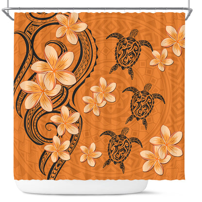 Hawaii Shower Curtain Tribal Tattoo Polynesia Plumeria Flower