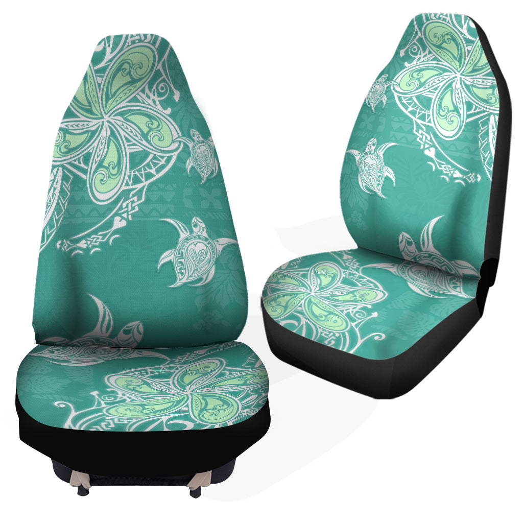 Hawaii Car Seat Covers Polynesian Pattern Plumeria Turtles