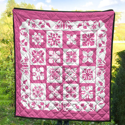 Hawaii Premium Quilt Pink Hawaii Pattern Polynesian Color