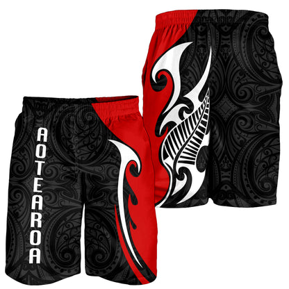 New Zealand Men Shorts - Aotearoa Silver Fern Maori