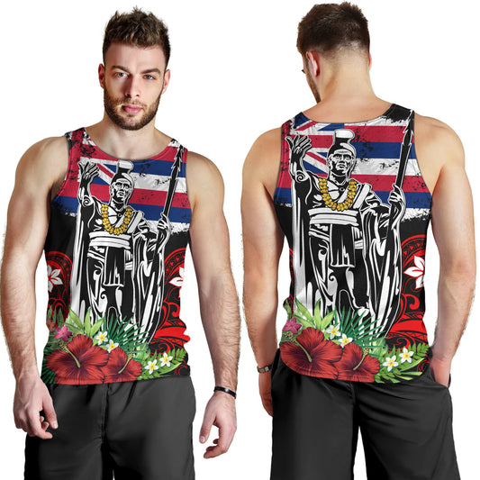 Hawaii Tank Top King Kamehameha I Tribal Flag Tropical Style