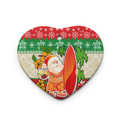 Hawaii Ceramic Ornament Christmas Santa Surfing