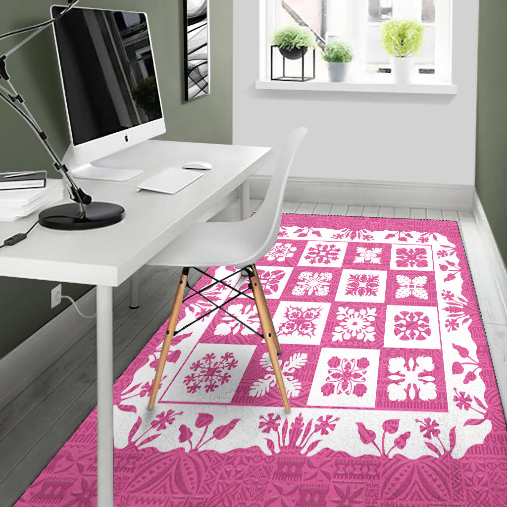 Hawaii Area Rug Pink Hawaii Pattern Polynesian Color