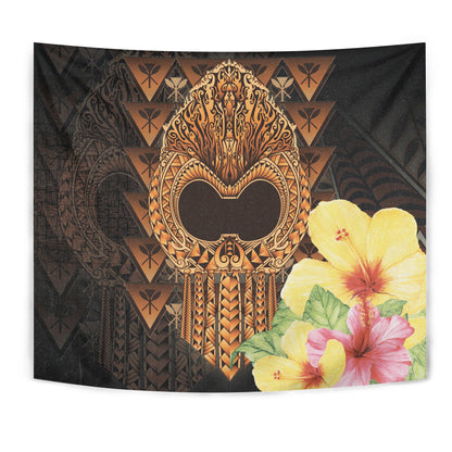 Hawaii Tapestry Ikaika Hawaiian With Hibiscus Flowers Retro Style