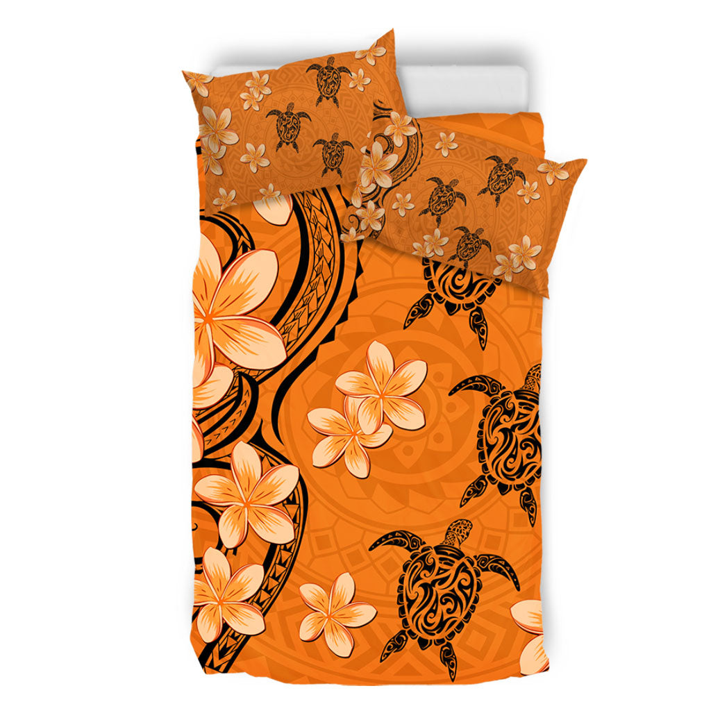 Hawaii Bedding Set Tribal Tattoo Polynesia Plumeria Flower