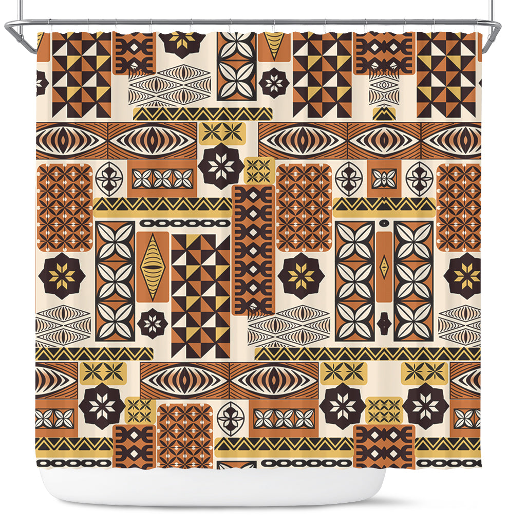 Tonga Shower Curtain Ngatu Tapa Pattern