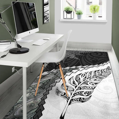 New Zealand Area Rug Silver Fern Maori Pattern