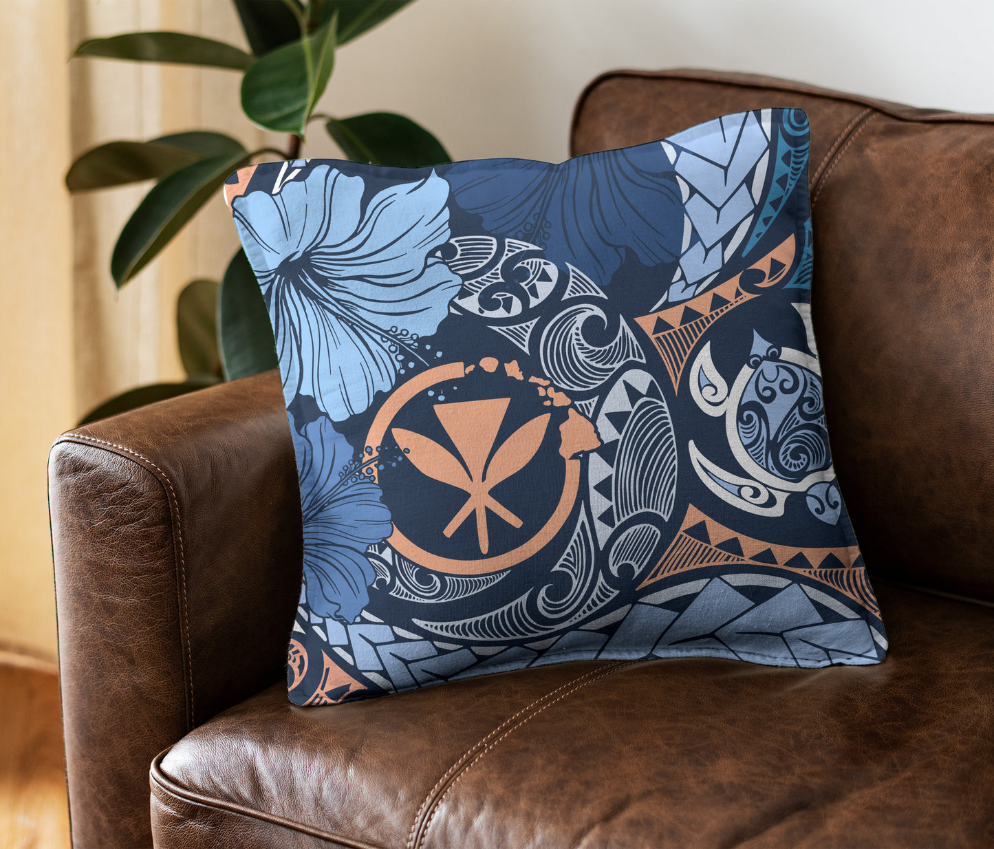 Hawaii Pillow Cover Kanaka Maoli Tribal Pattern