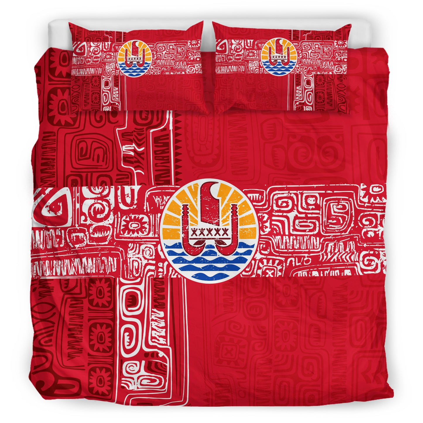 Tahiti Bedding Set French Polynesia Pattern Vintage Style