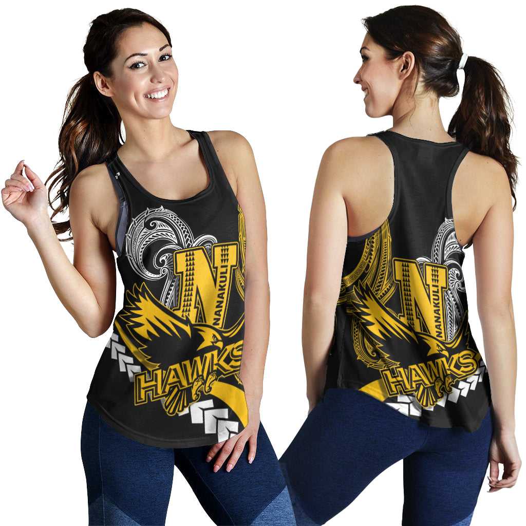 Hawaii Custom Women Racerback Tank - Nanakuli High School Polynesian Tribal Pattern
