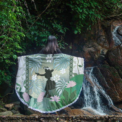 Hawaii Beach Blanket Hawaii Girl Hula Dancers With Tropical Flowers