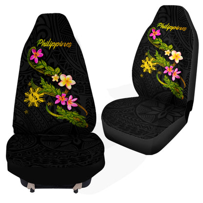 Philippines Filipinos Car Seat Covers Philippines Sun And Map Plumeria Tribal