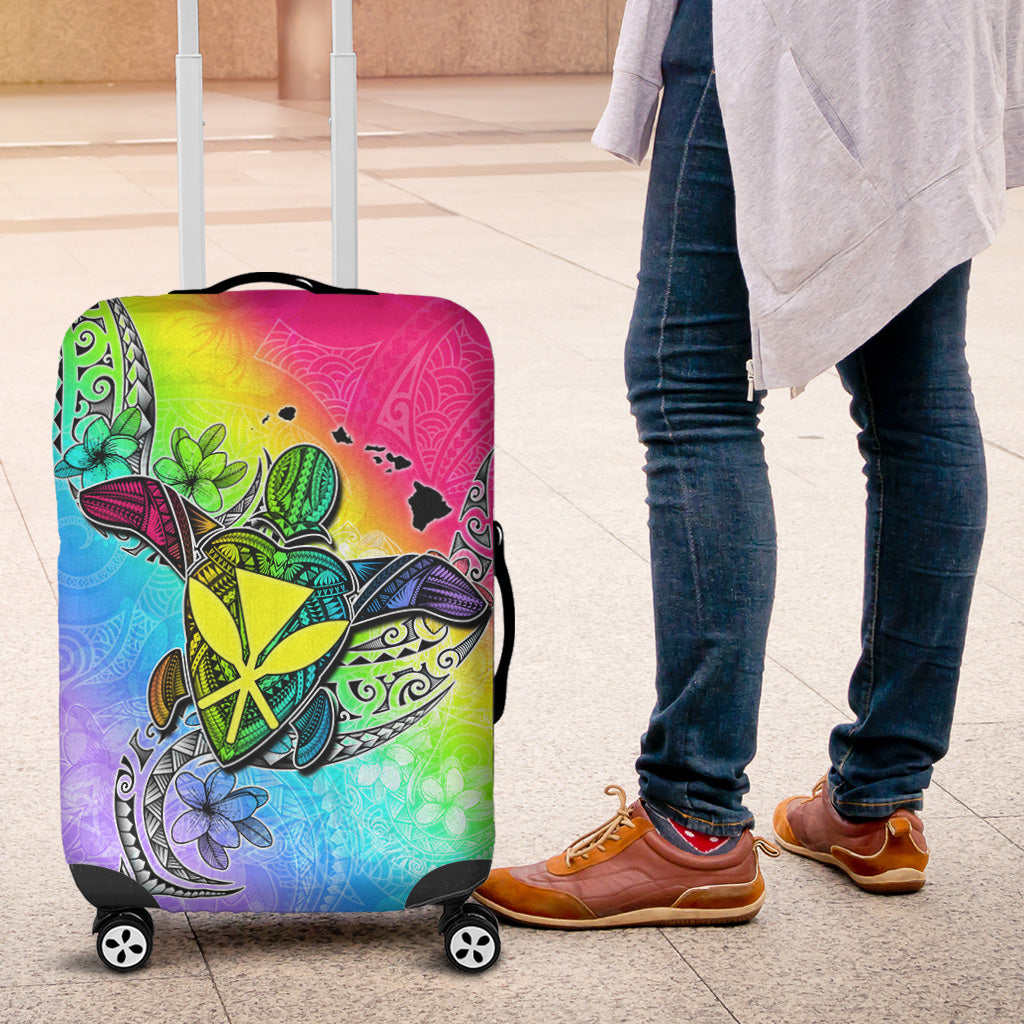 Hawaii Luggage Cover Hawaii Map And Turtle Tribal Patterns