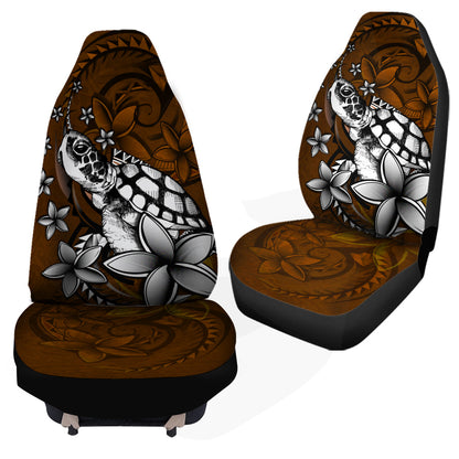 Hawaii Car Seat Covers Sea Turtle With Plumeria Polynesian Patterns Retro Style