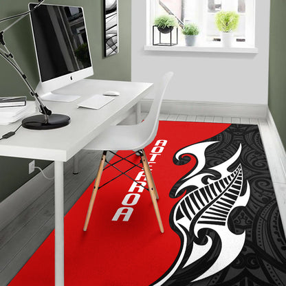 Aotearoa Silver Fern Maori Area Rug