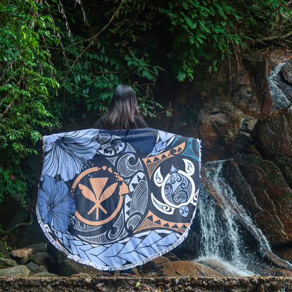 Hawaii Beach Blanket Kanaka Maoli Tribal Pattern
