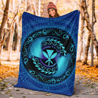 Hawaii Premium Blanket Manta Ray Couple Polynesian Ocean Style