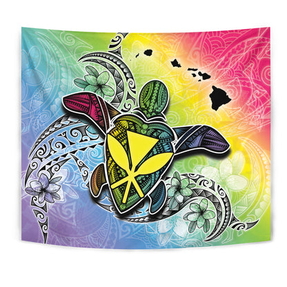 Hawaii Tapestry Hawaii Map And Turtle Tribal Patterns
