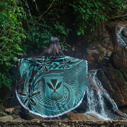 Hawaii Beach Blanket Kanaka Maoli Tropical Leaves Polynesian Pattern