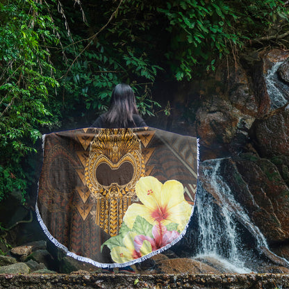 Hawaii Beach Blanket Ikaika Hawaiian With Hibiscus Flowers Retro Style