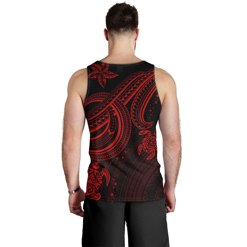 Cook Islands Custom Personalised Men Tank Top - Red Turtle