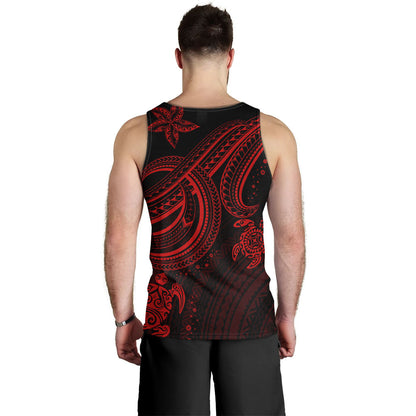 Cook Islands Custom Personalised Men Tank Top - Red Turtle
