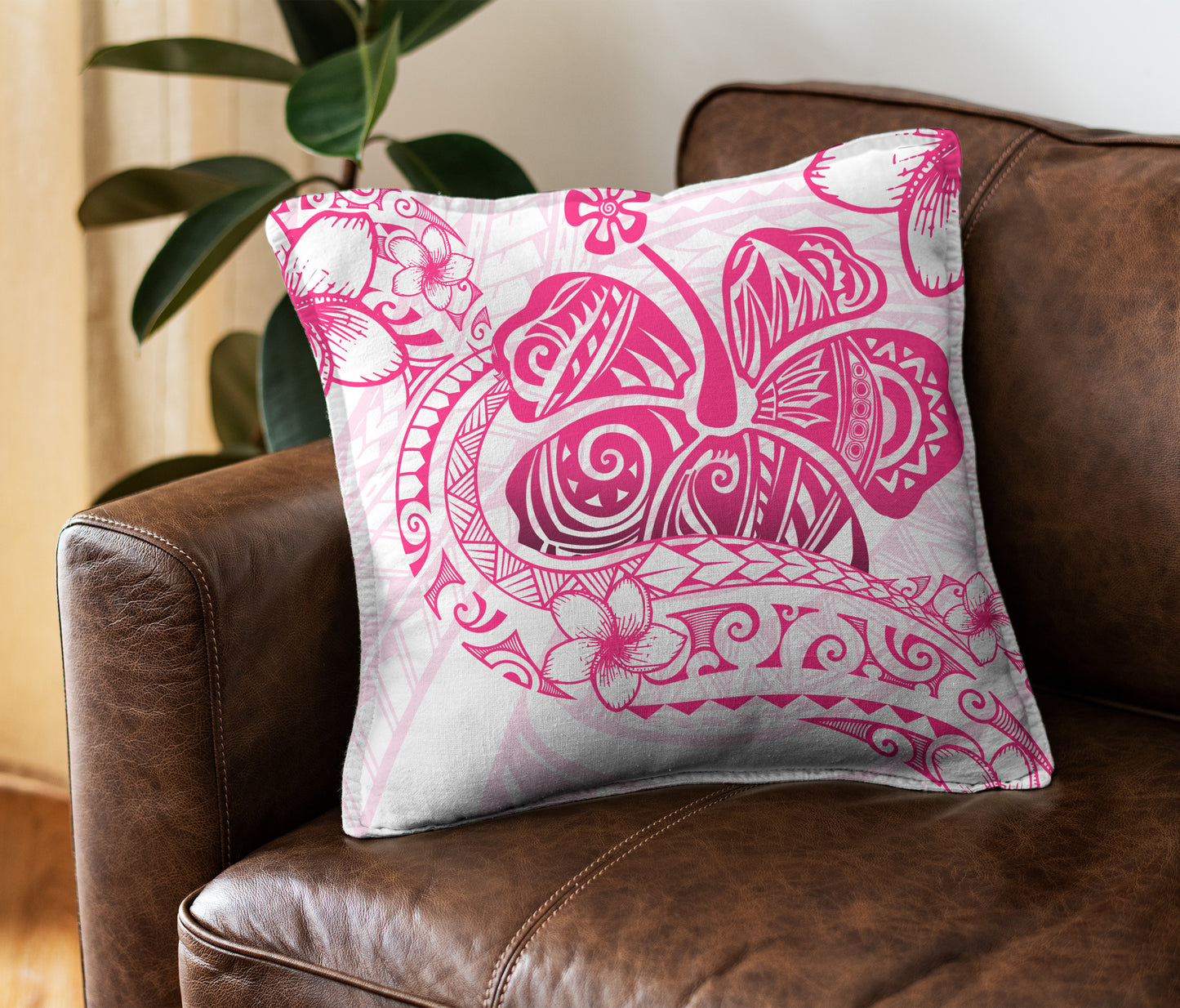 Hawaii Pillow Cover Pink Hibiscus And Plumeria Flowers Polynesian Decor