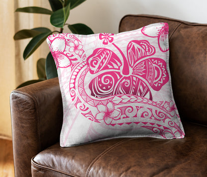 Hawaii Pillow Cover Pink Hibiscus And Plumeria Flowers Polynesian Decor