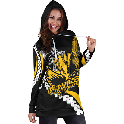 Hawaii Custom Hoodie Dress - Nanakuli High School Polynesian Tribal Pattern