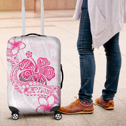 Hawaii Luggage Cover Pink Hibiscus And Plumeria Flowers Polynesian Decor