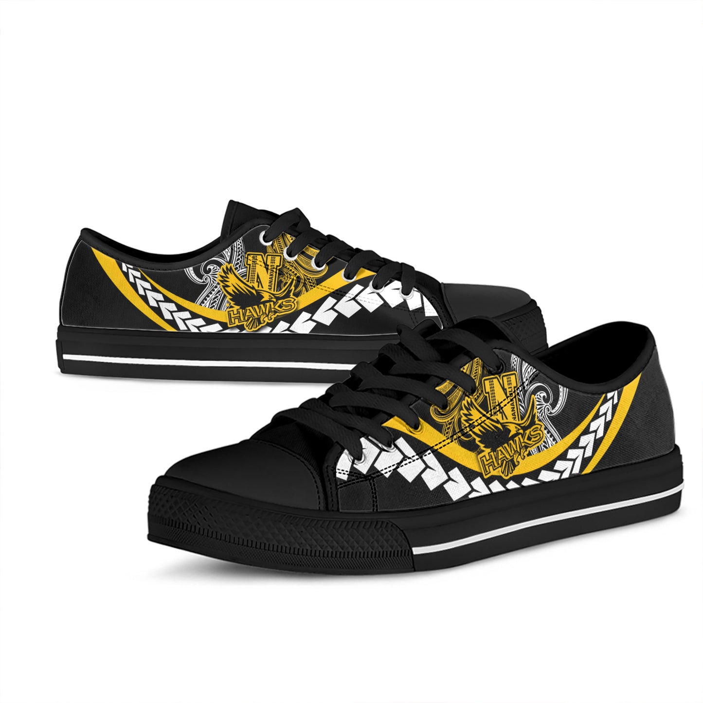Hawaii Custom Low Top Shoes - Nanakuli High School Polynesian Tribal Pattern