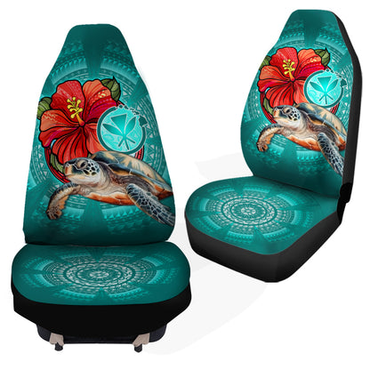 Hawaii Car Seat Covers Hawaiian Map Turtle Hibiscus Flowers Polynesian Patterns Style