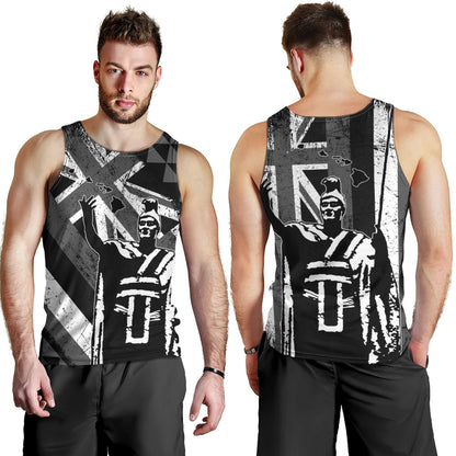 Hawaii Tank Top King Kamehameha Flag Tribal Pride Black White