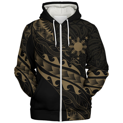 Philippines Filipinos Sherpa Hoodie Custom Island Tribal Tattoos