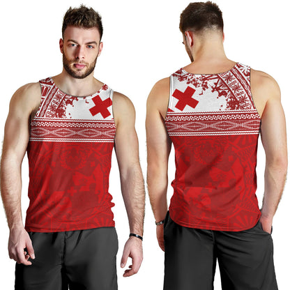 Tonga Tank Top Flag Coat Of Arms Circle Ngatu Tribal