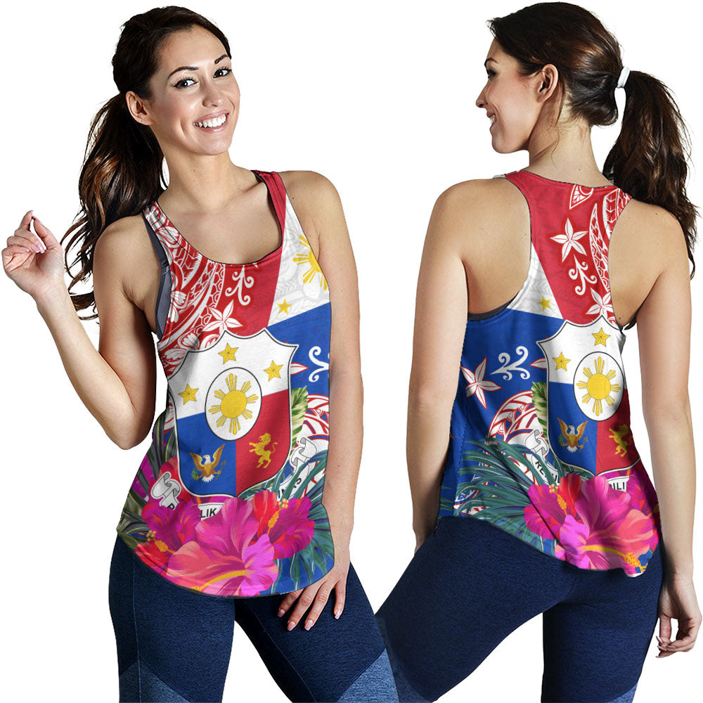 Philippines Filipinos Women Tank Flag Tribal Tropical Style